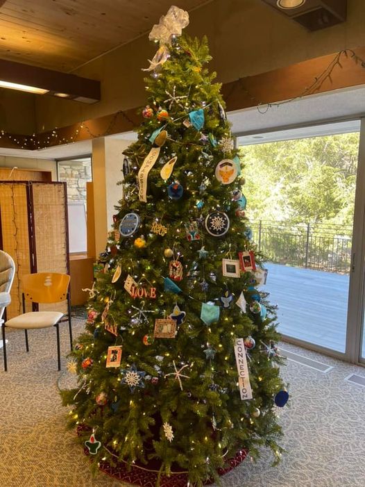Christmas tree on display in our social hall.